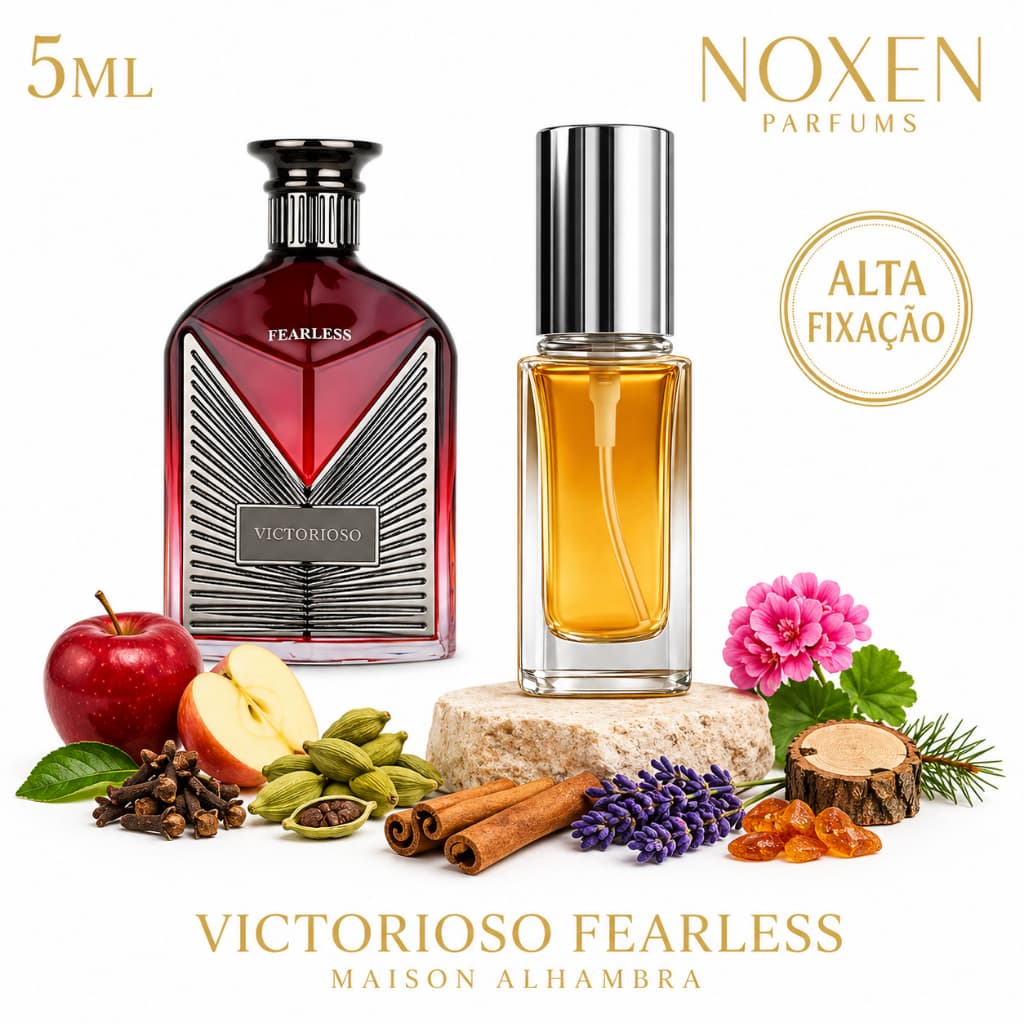 Perfume Masculino 5ml Premium Vidro Spray Victorioso Fearless Fresco Elegante Importado