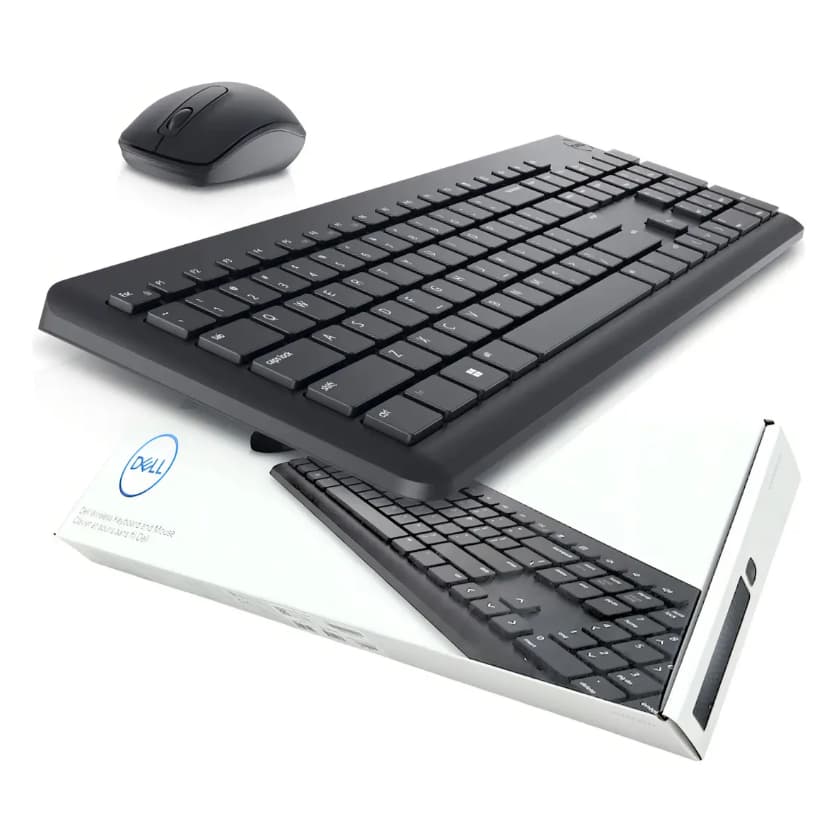 Kit Teclado Mouse Dell Sem Fio Km3322w Wireless Abnt2 Br Pt Mouse Preto Teclado PretoKit Teclado Mouse Dell Sem Fio Km33