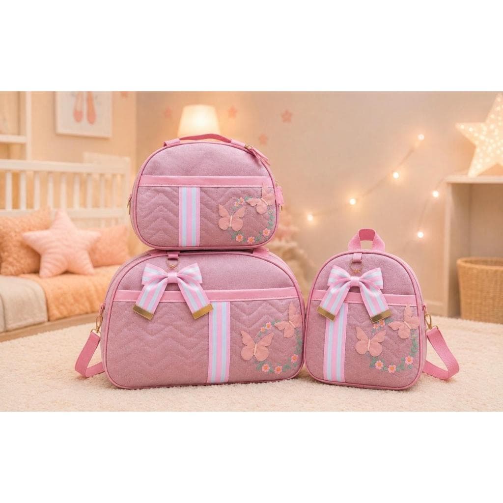 Bolsa Maternidade Mochila Kit 3 Peças Premium Impermeável Bebê