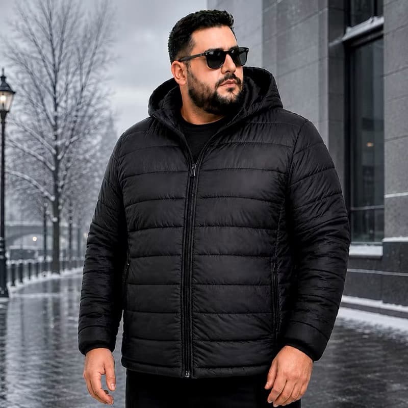 Jaqueta Bobojaco Masculina Plus Size Básica – Puffer Gominho Leve, Impermeável e Sem Forro