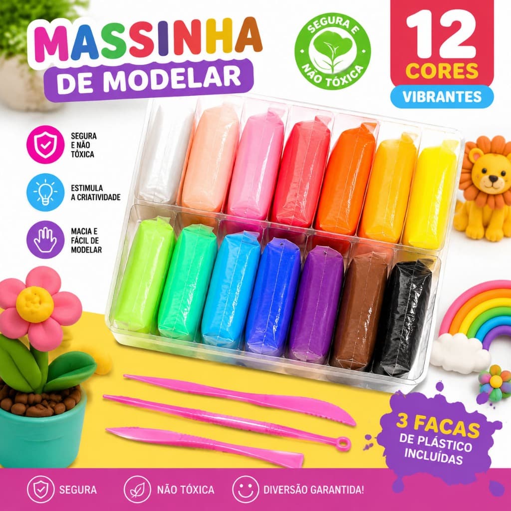 12-72 PCS Massinhas Pula-Pula Não Tóxicas Não Suja Mão Sortidas Modelar Infantil Educativo 6601