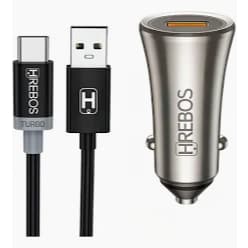 Carregador Veicular Hrebos HS-396V com Cabo V8 USB para Celular