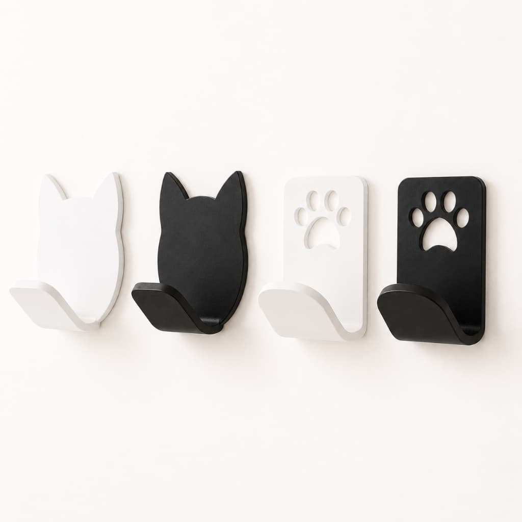 Suporte Para Coleira e Guias Pet Cachorro Gato Acrílico Premium Parede
