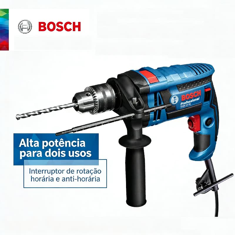 Furadeira Parafusadeira bosch 16RE Furadeira de Impacto Elétrica Profissional Alta Torque  furadeira de impacto elétric