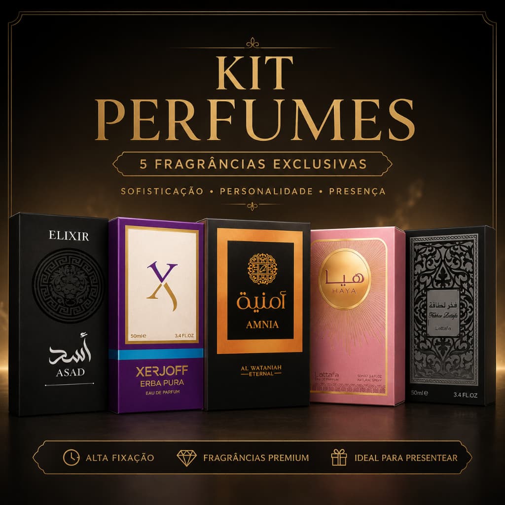 kit 05 Perfumes Árabes 50ml importado cheirosos masculino/feminino revenda