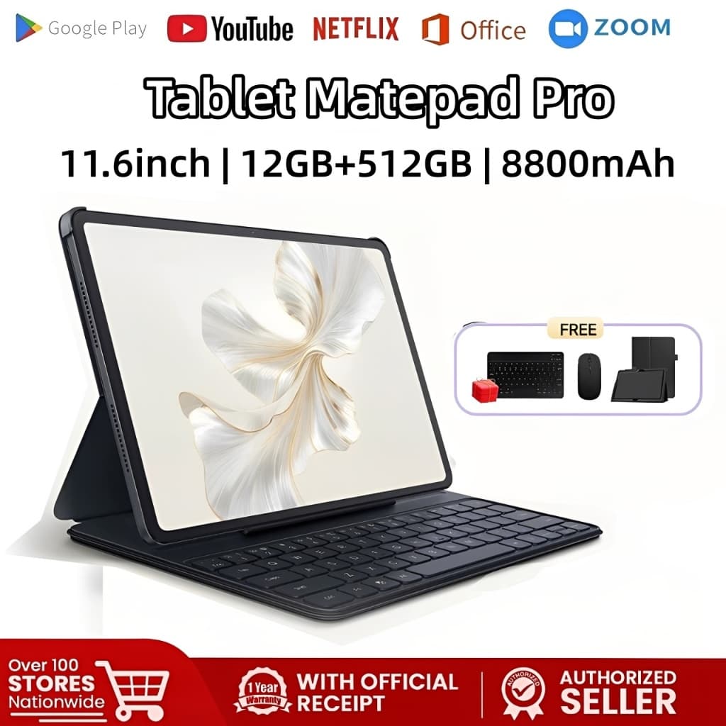 【Teclado e mouse gratuitos】Tablet  MatePad Pro 12GB + 512 GB 8800 mAh 11,6 polegadas Android 5G Dual SIM Dual Core