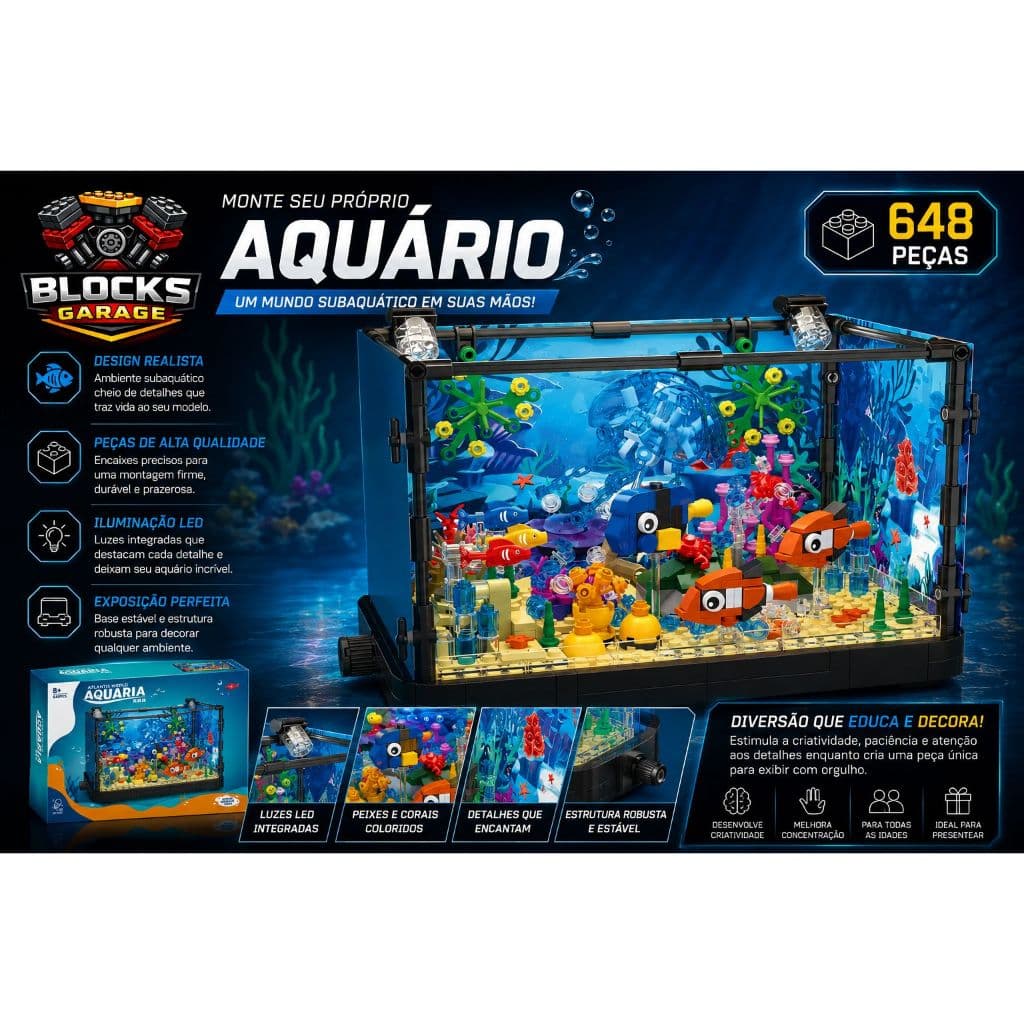 Blocos de Montar Lego Aquário 648Peças Com Manual de Montagem  **SEM CAIXA(BOX)**