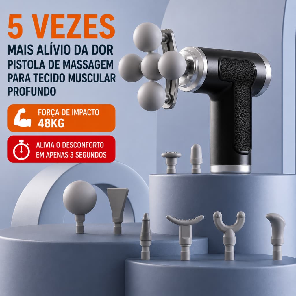 Massageador Portátil Profissional Muscular Elétrica 5 Esferas Melhor Massagem Relaxante