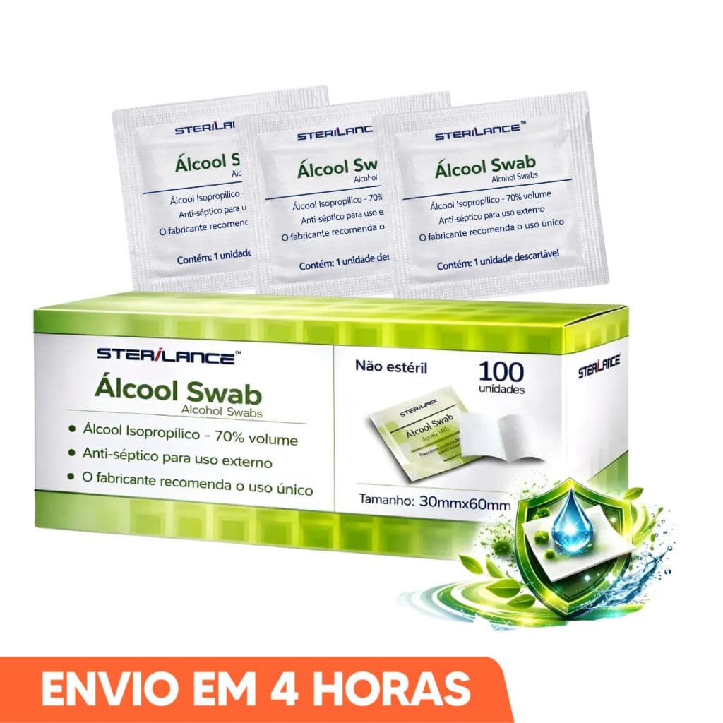 Kit Até 1000un Álcool Swab Saches 70% Lenço Umedecido Sterilance