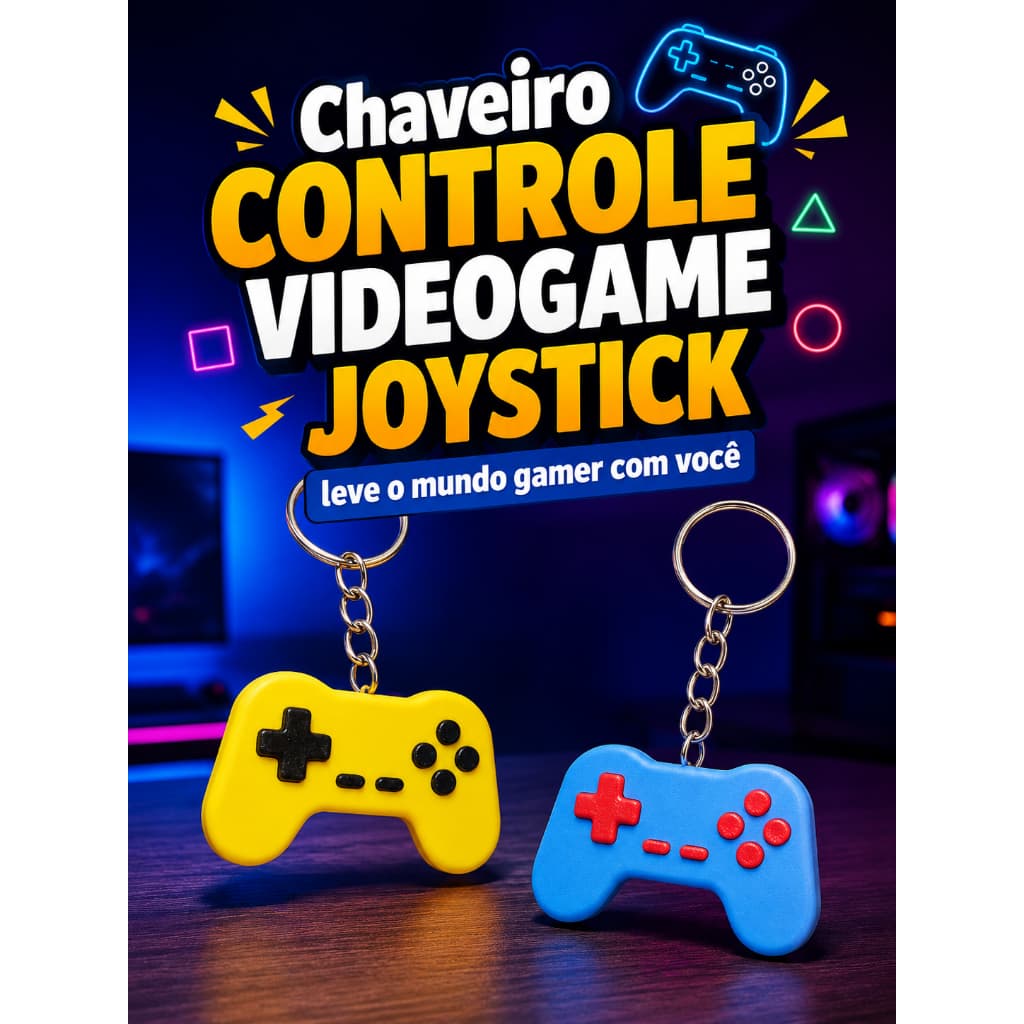 Chaveiro Joystick Controle Videogame Gamer | Chaveiro Controle de Game Retrô | Acessório para Gamers