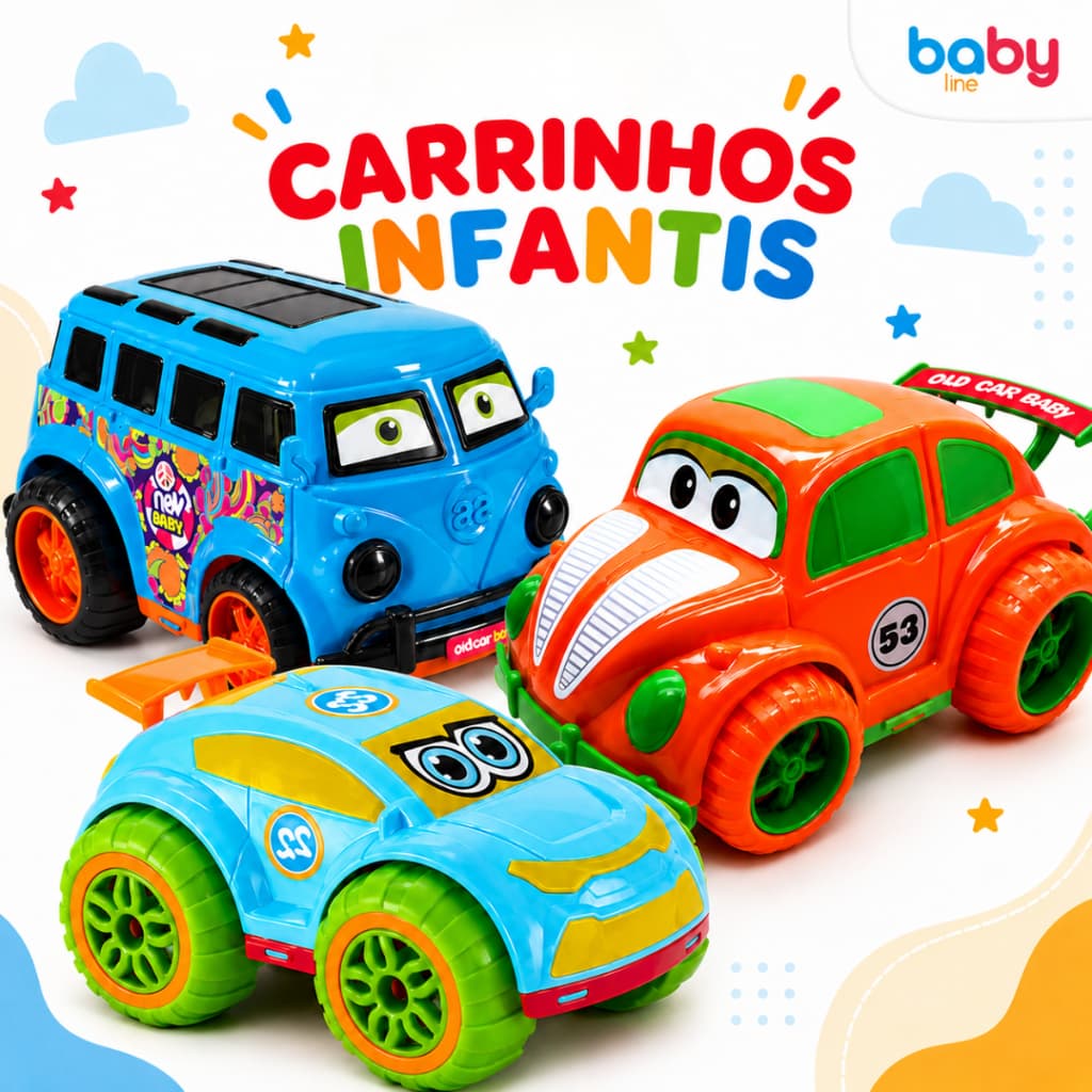 Carrinhos Coloridos Baby Didáticos Crianças Aniversário Presente Bebê Meninos Brinquedos Infantil