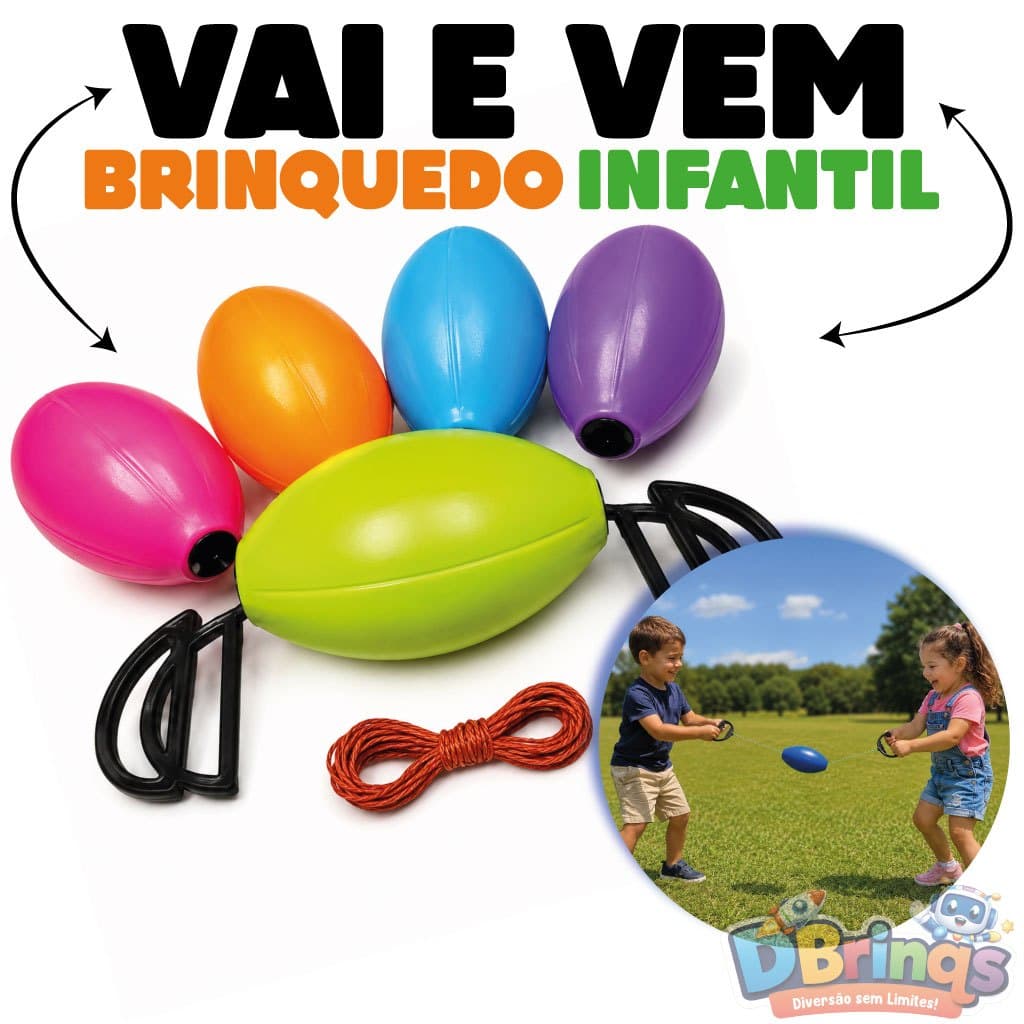 Vai e Vem Grande Brinquedo Divertido e Educativo Para Crianças Diversas Cores Menino Menina