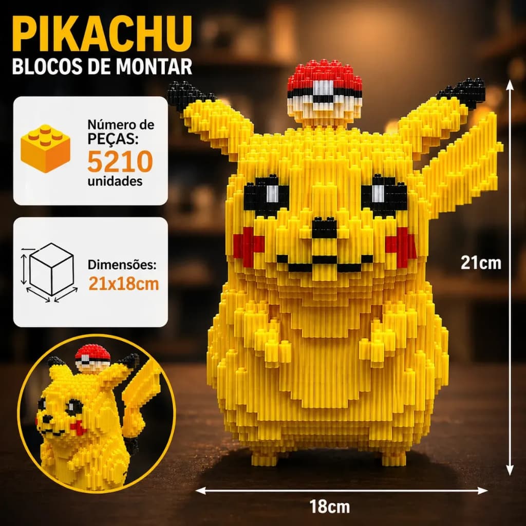 Brinquedo Bloco De Montar Lego Pokemon Pikachu 5210 Peças