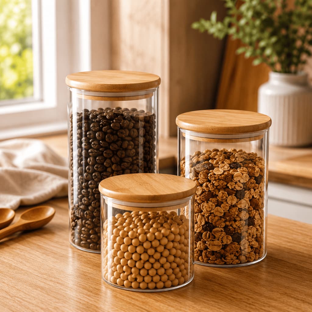 Pote Organizador Acrílico Transparente Hermético Multiuso 450ml 700ml 900ml Vedação ENVIO IMEDIATO