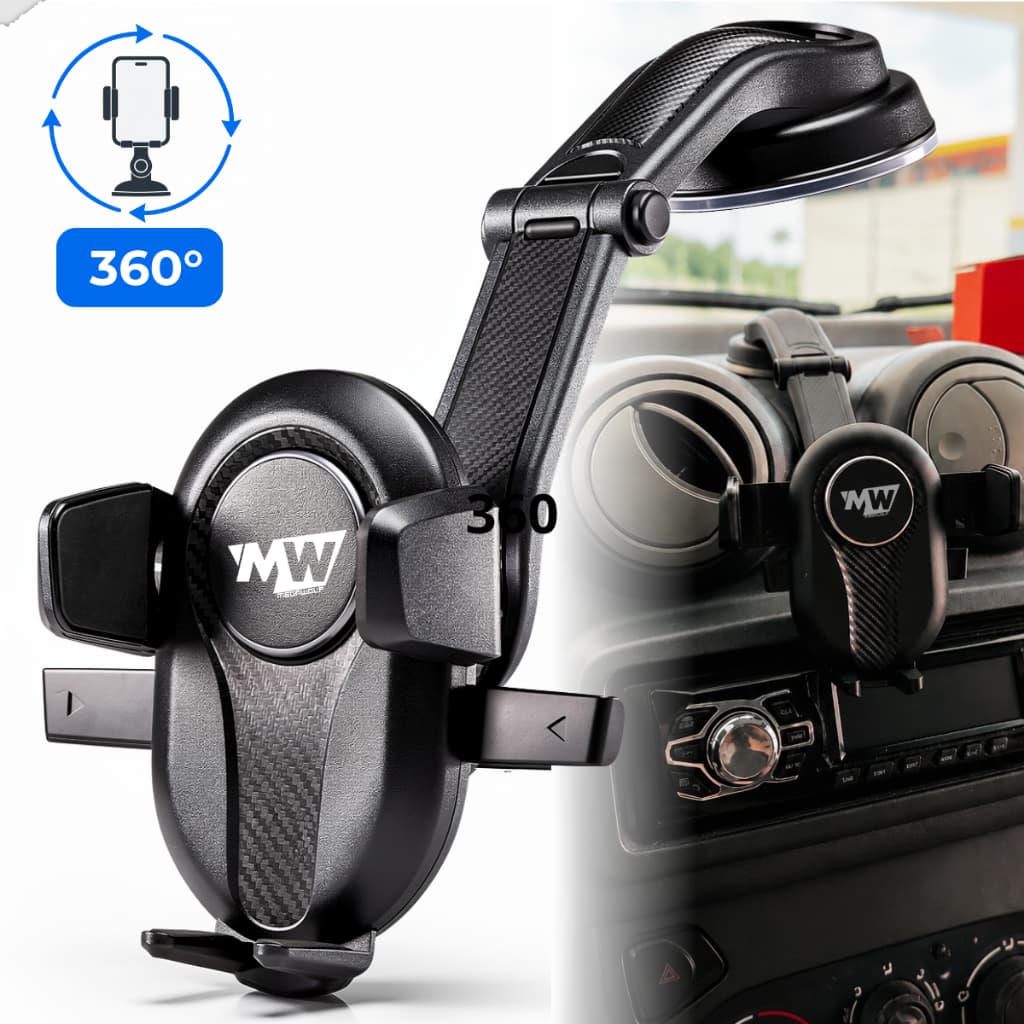 Suporte Celular Carro Universal 360º Ventosa para Painel e Para-Brisa – Fixação Segura e Fácil
