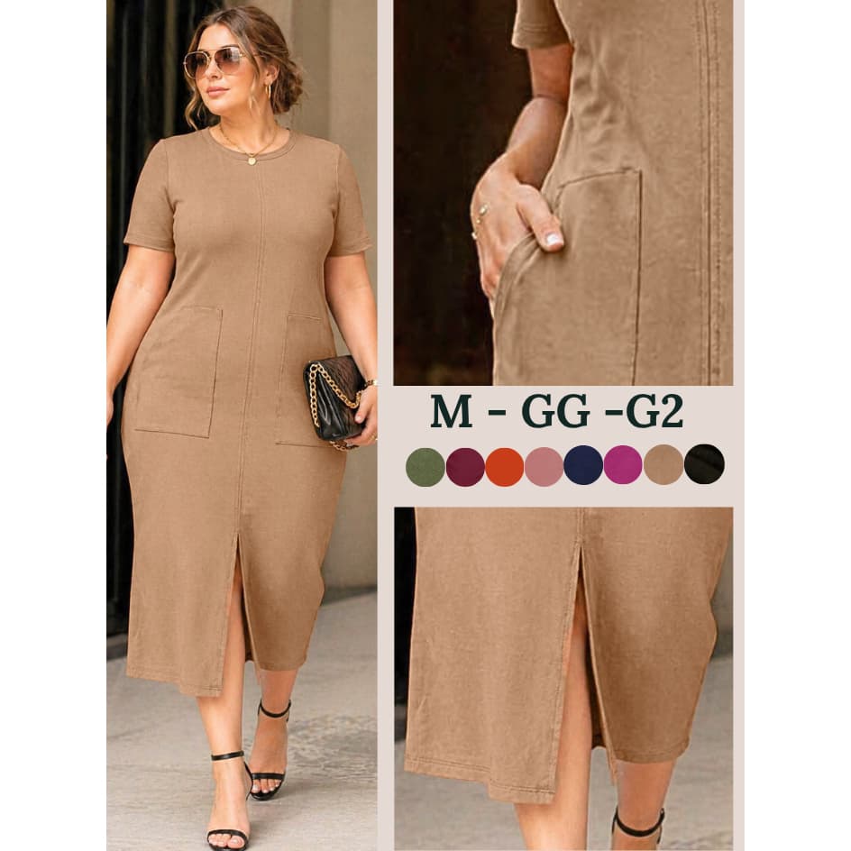 Vestido plus size feminino básico vestidos evangélico femininas soltinho moda feminina verão elegante social