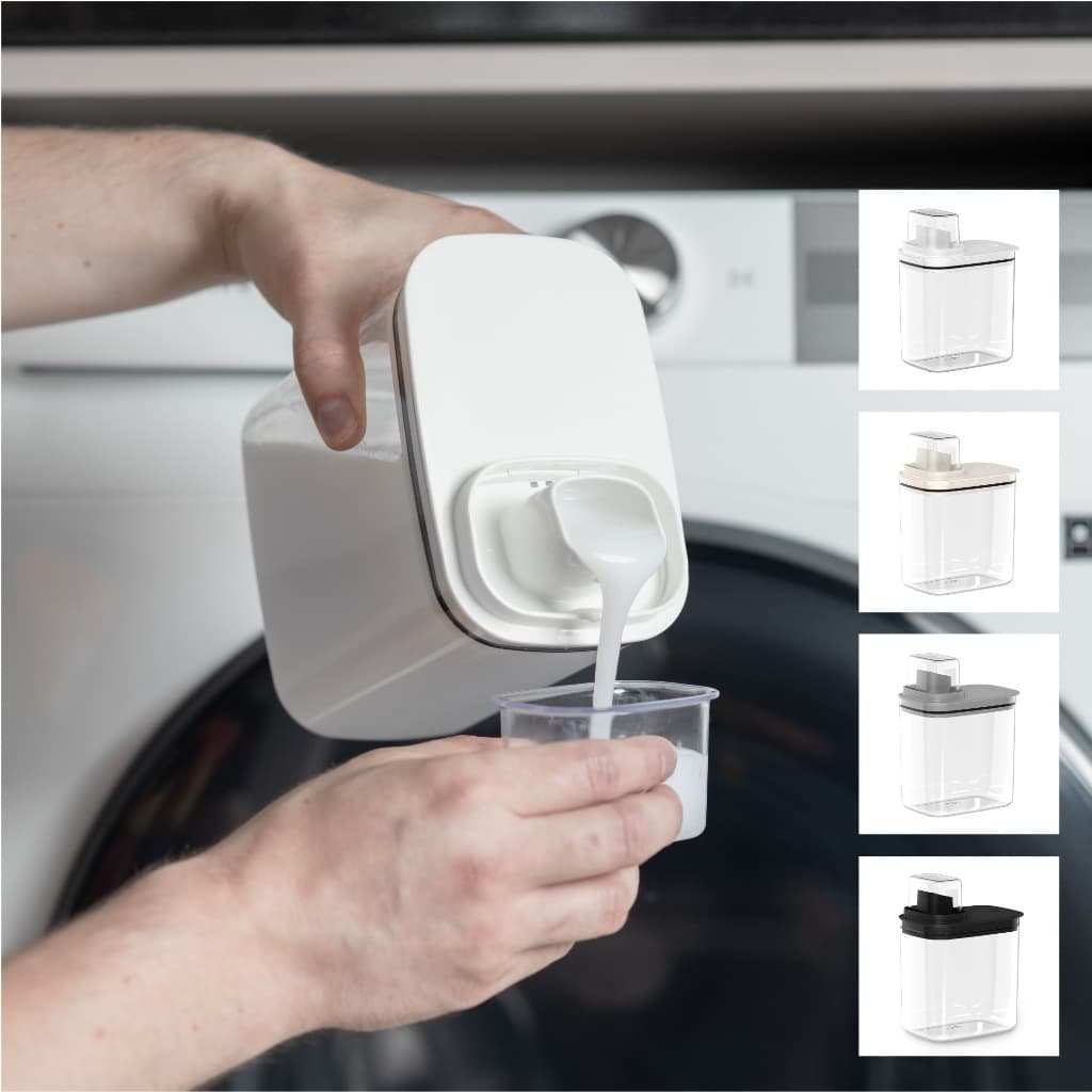 Dispenser Porta Sabão Líquido Amaciante Tampa Lavanderia Organizador Armário Vedação 1,5L Flow Ou