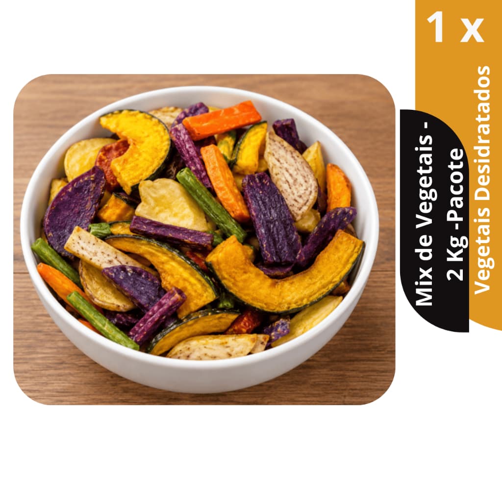 Mix de vegetais Desidratados embalagem de  2 kg -  Sabor Natural e Crocante | (Veneza food saudável)