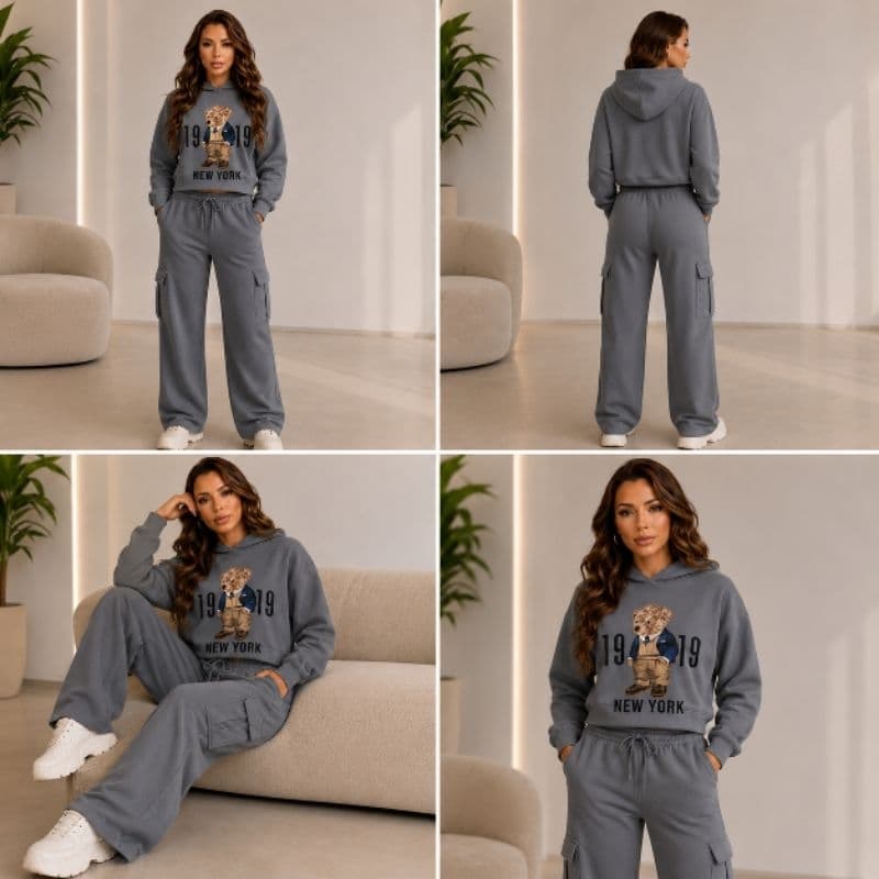 conjunto feminino, cropped feminino, conjunto inverno feminino, moletom com capuz, moletom estampado