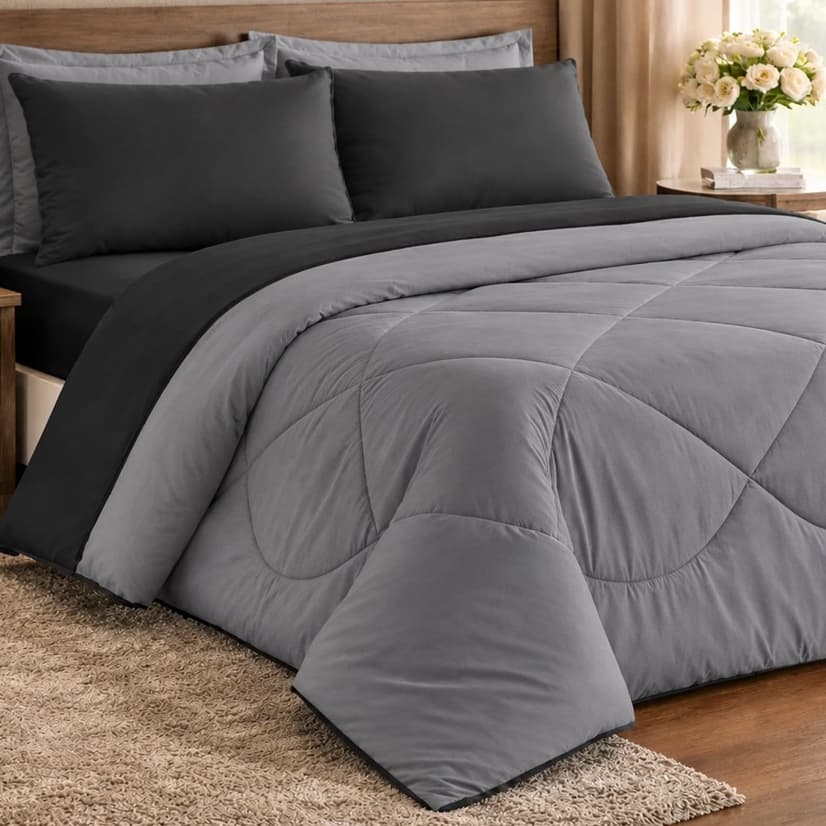 KIT CONFORTO 03 PEÇAS CASAL KING DUPLA FACE EDREDOM COM FRONHAS VÁRIAS CORES PROMOÇÃO !