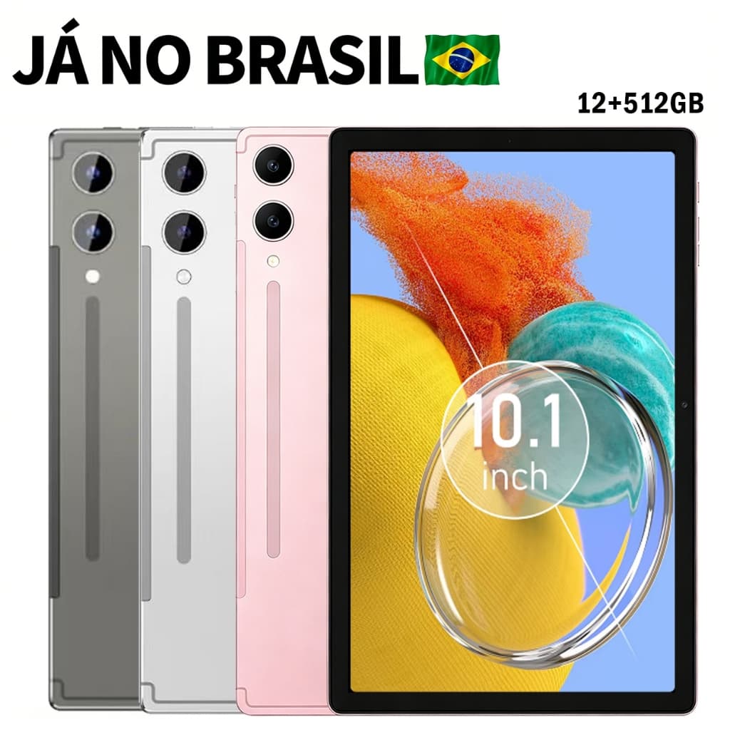 Tablet BML A9 10.1 Polegadas 5G Wifi com Dual SIM Card Tela, 12GB RAM 512GB ROM Android 14 Bateria 8000mAh,Câmera 28+50M