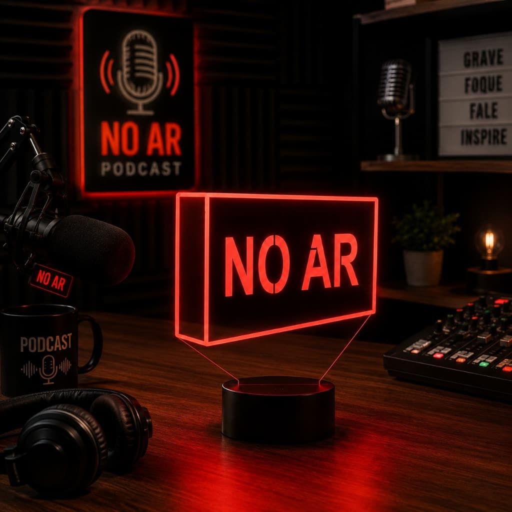 Luminária Led 3d | No Ar TV Placa | Abajur Presente Criativo Decoração Multicores