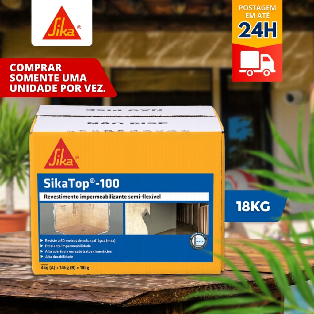 Impermeabilizante Sikatop 100 18kg Caixa - 1 Unidade sika top