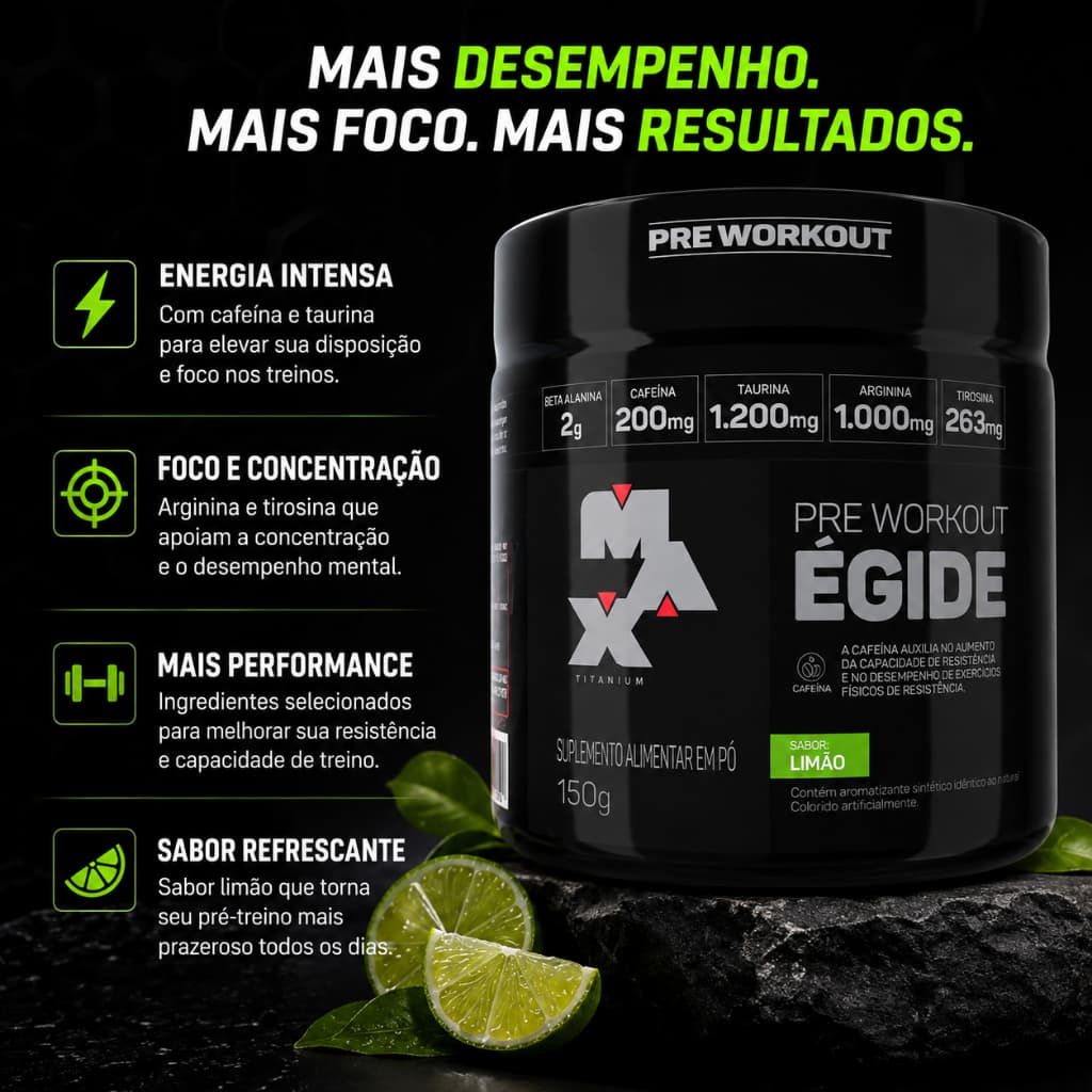 Pré Treino Égide Max Titanium Pré Treino Égide Max Titanium 150g Pré Treino Égide Max 100% Original
