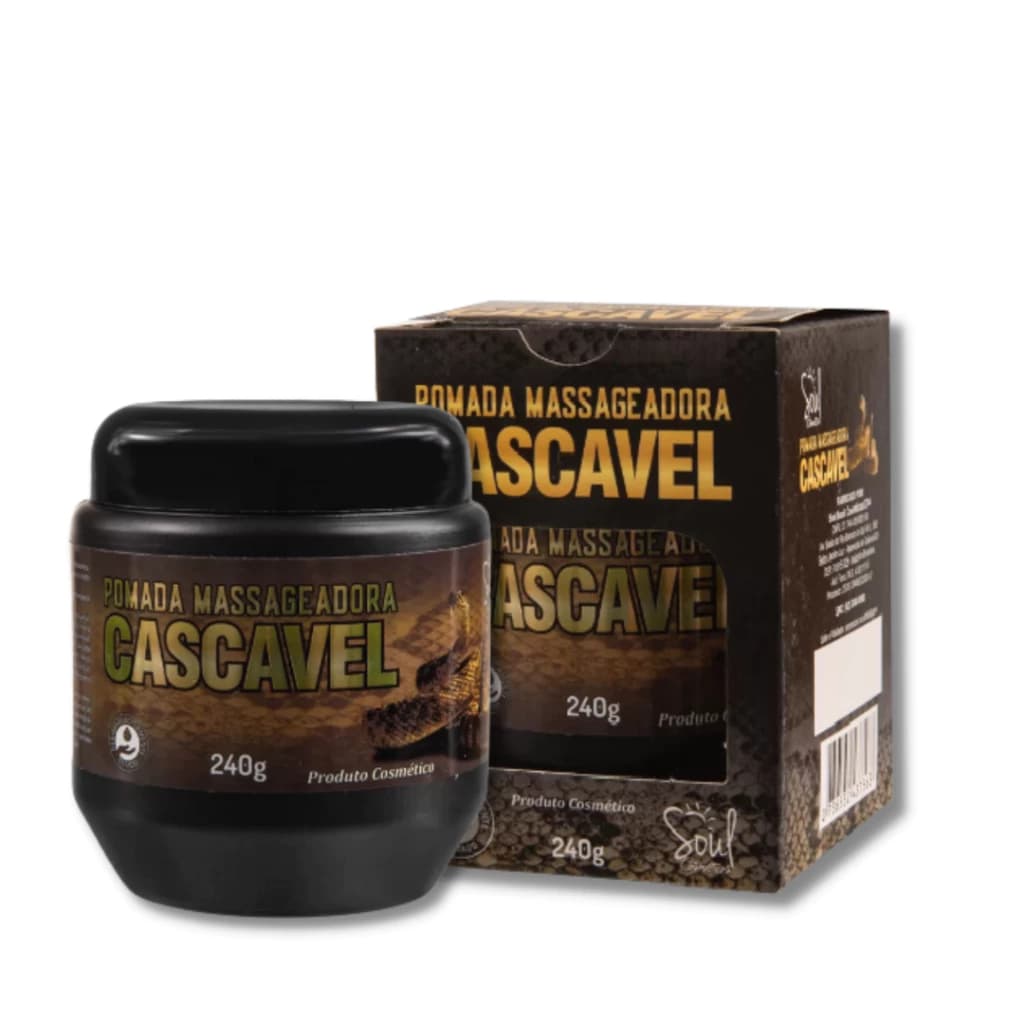 Kit 12 Pomadas Massageadoras Cascavel 240g Relaxante Corporal Alívio Do Cansaço Muscular