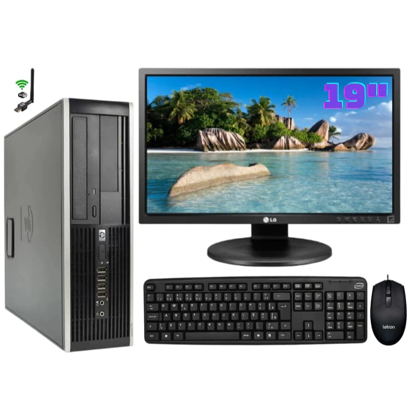 Computador Completo HP 8gb Ram 500gb Amd A8-5500 Tela Grande 19" Teclado Mouse Wifi Trabalho