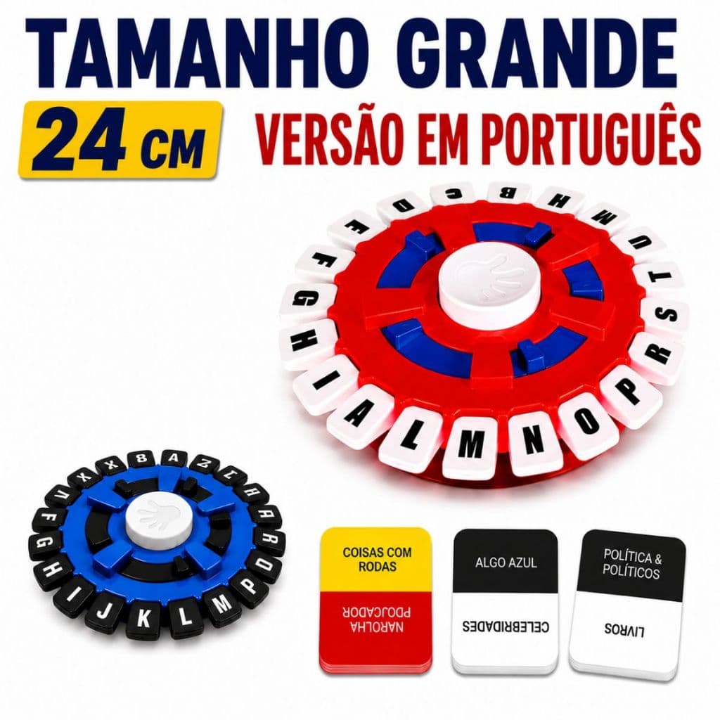 Jogo Tabuleiro Tapple Stop Família Alfabeto Letras Palavras Versão Em Português Com Temporizador Para Crianças Adultos