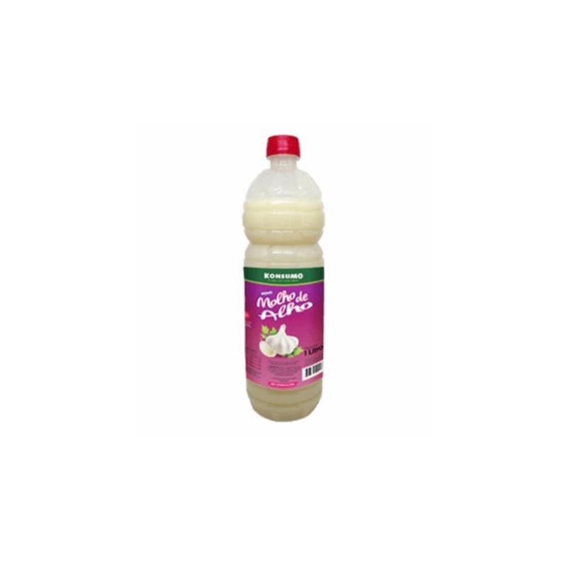Molho de Alho Tradicional 1L Konsumo Sabor Intenso e Cremoso Ideal para Lanches, churrasco e Porções