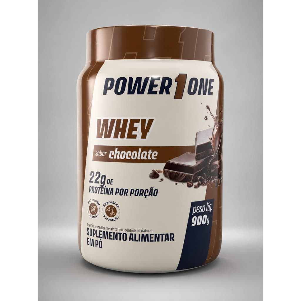 Whey Protein Power1One Chocolate 900g 22g Proteína Porção Concentrado