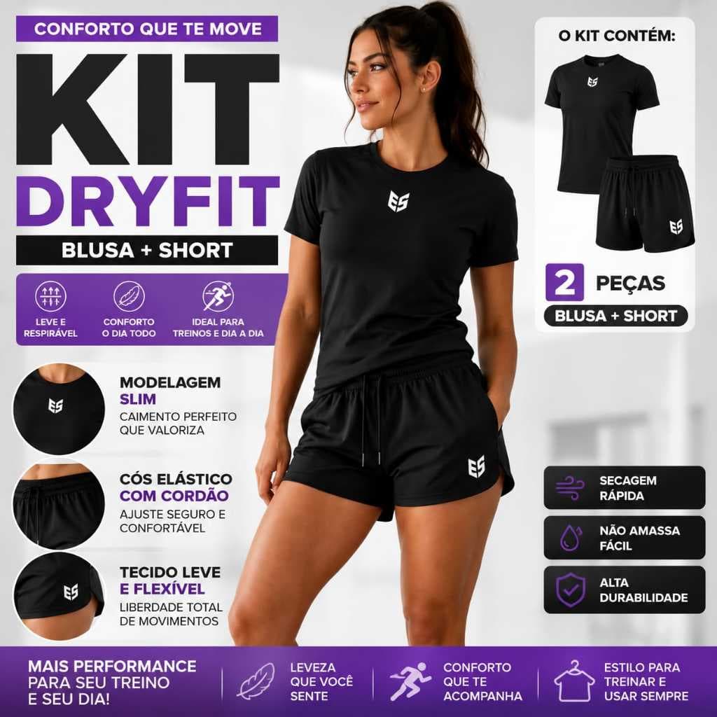 Conjunto Fitness Feminino Dry Fit Roupa Feminino Treino e Academia e corrida