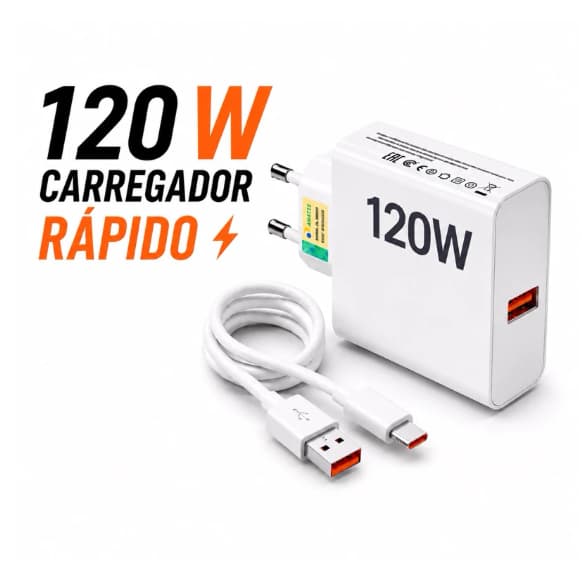 Carregador 120W Para Xiaomi Com 6A USB C Turbo Charge 12T 11T Pro 12 Lite 12X, Redmi Cre-120