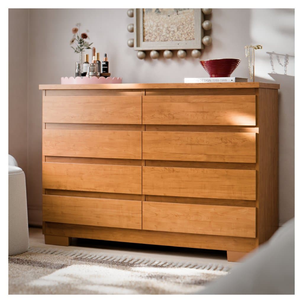 Cômoda 8 Gavetas Para Quarto Com Pés E Corrediça Telescópica Multiuso Organizador Roupas Grécia