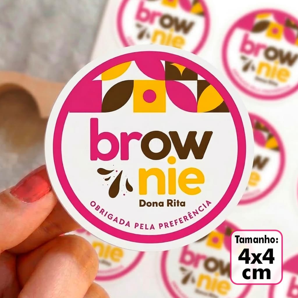 1000 Adesivos Etiquetas Personalizadas 4x4 cm c/ sua Logo
