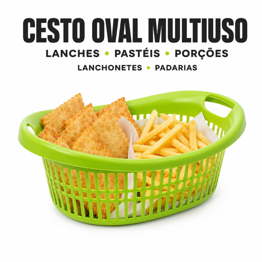 Cesto Oval Multiuso Verde Organizador Maquiagem Peças Acessórios Banheiro Escritório Plástico 24cm