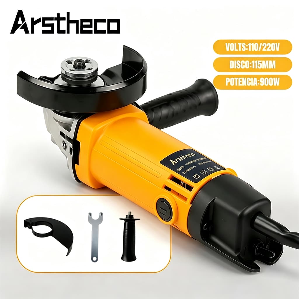 Esmerilhadeira  Lixadeira Angular 900W 115mm (4.1/2") 12000RPM  Potência para Cortes e Lixamento