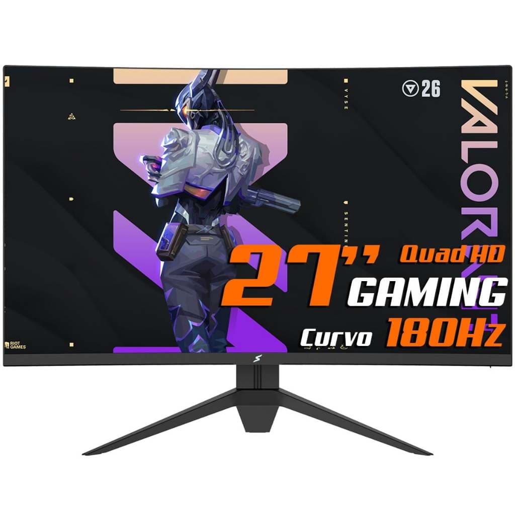 Monitor Gamer SuperFrame Precision, 27 Pol, Quad HD, Curvo, 180Hz, HDMI/DP, SFPCCB-27180-QHD