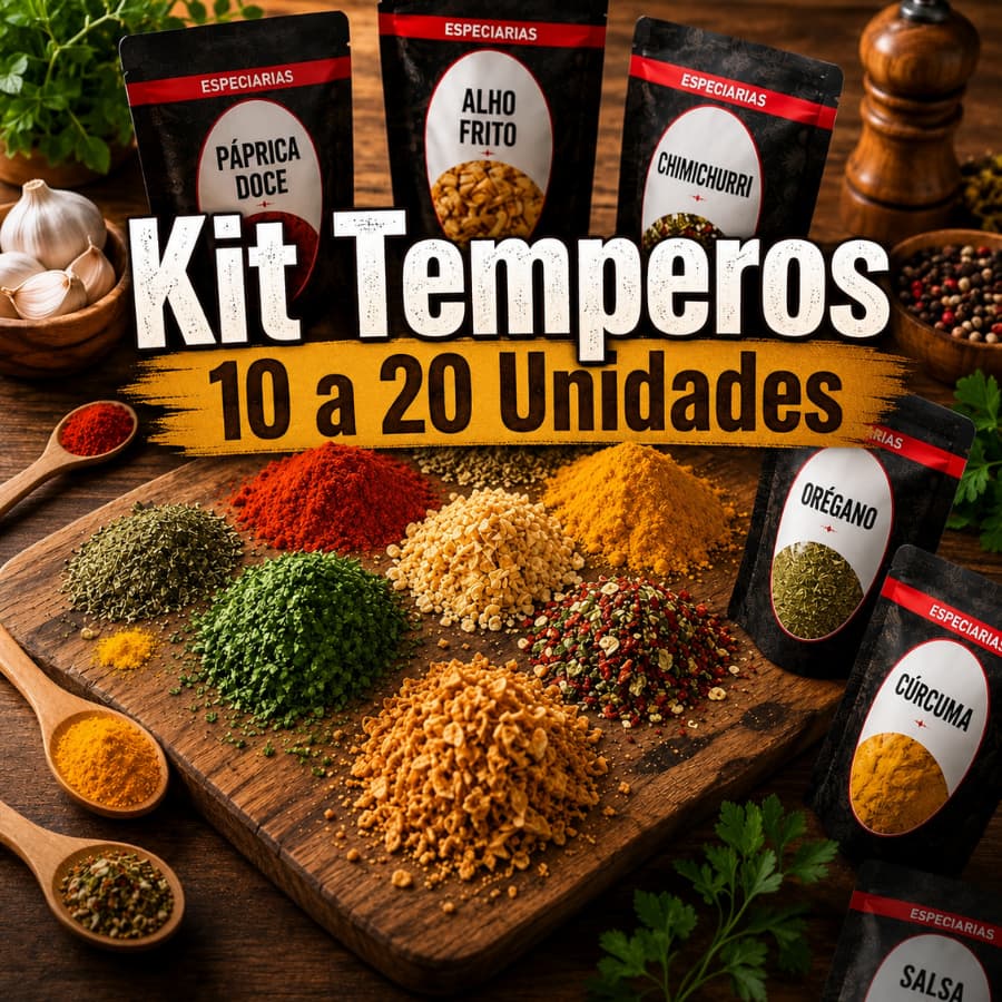 Kit Temperos Naturais Condimentos Cozinha Especiarias Sauce 10 E 20 Itens Variedade E Qualidade