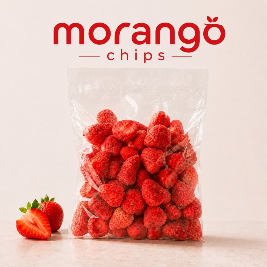 Morango Chips Natural Snack Saudável Crocante Liofilizado Premium Fruta 500g 1kg