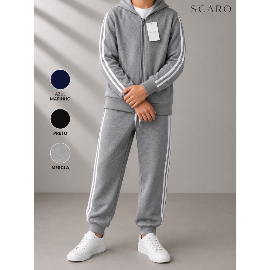 Conjunto de Moletom Peluciado Infantil, juvenil Pré-Adolescente Tam.10,12,14