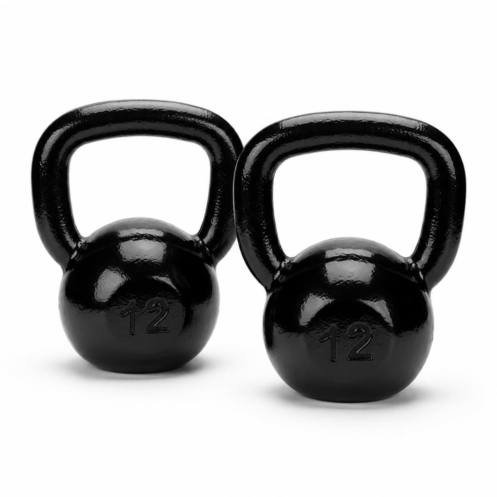 Kit Par Kettlebell Emborrachado 12kg Cada Total 24kg Musculação Academia Fitness Treino Funcional Cross Training Casa