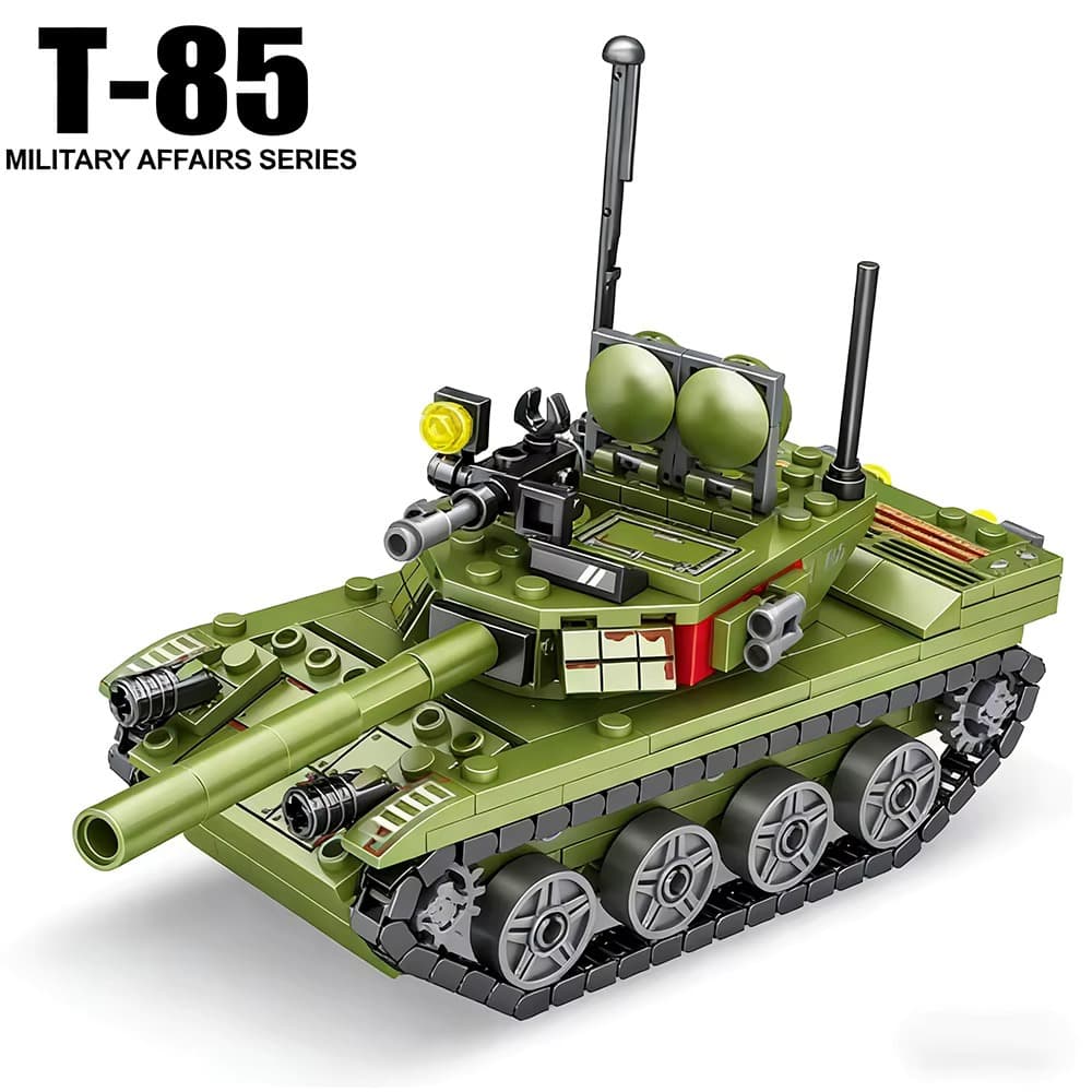 Blocos De Montar Tanque De Guerra Militar Lego Compatível - T-85 / T-90 / Challenger II / M1A2 Abrams Coleção Exército
