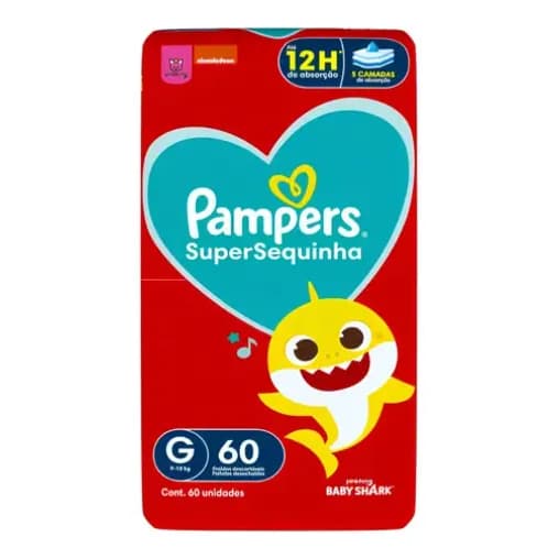Fralda Descartável Pampers Supersequinha G Pacote 60 - Fralda para criança - Unissex