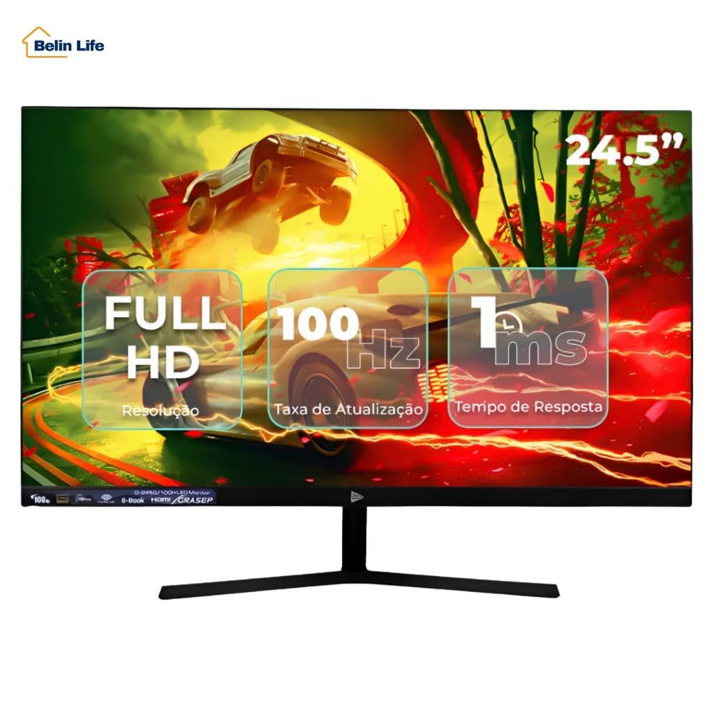Monitor 24.5 Gamer Full HD 1ms 180Hz 100Hz Painel VA TN HDMI VGA p/ PC PS4 Xbox Home Office