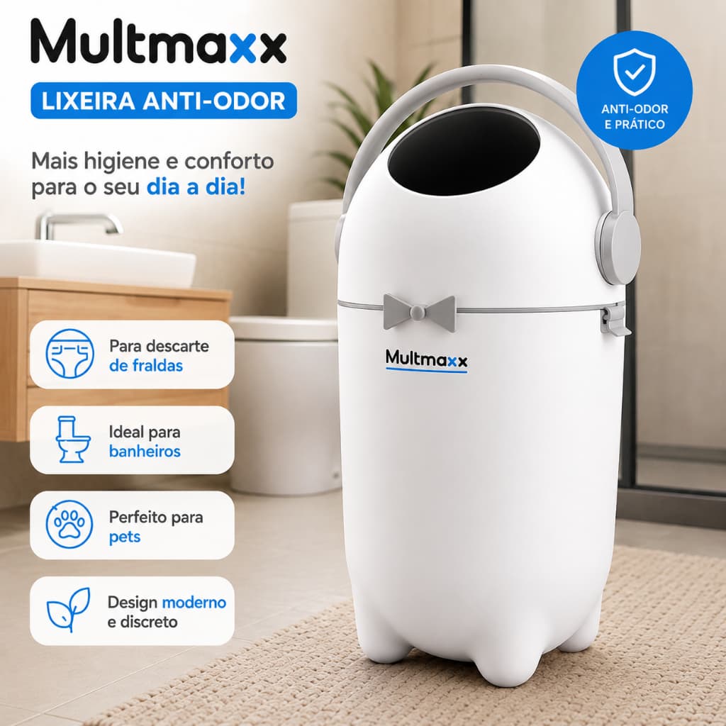 Lixeira Anti Odor Para Fraldas Lixo Mágico Antiodor Para Banheiro Quarto Bebê Pets Cozinha Grande