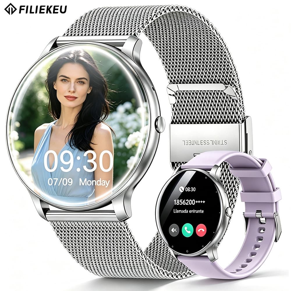 FILIEKEU relógio smartwatch feminino Chamada Bluetooth À prova d'água esportivo smartwatch relogio redondo