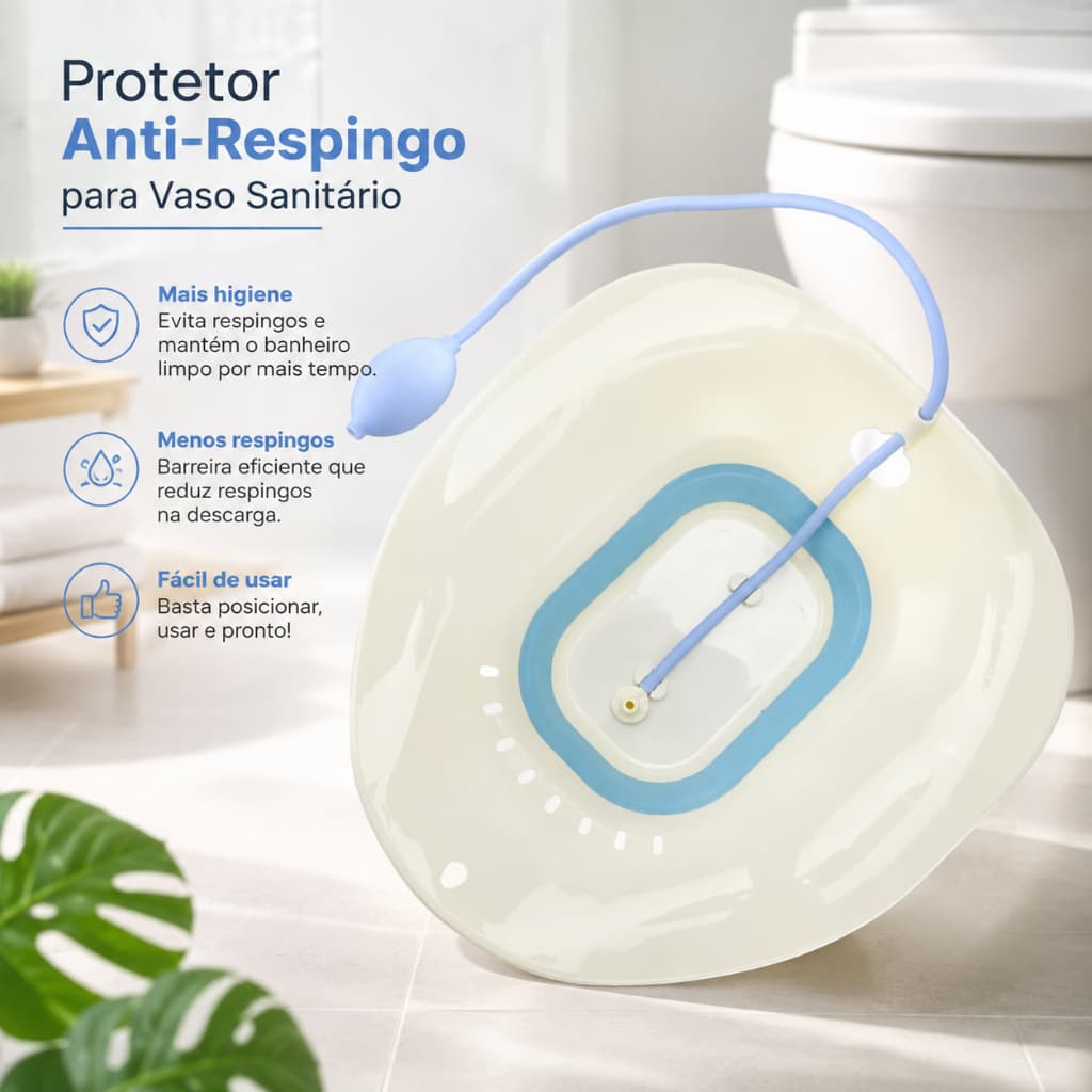 Bacia Para Banho de Assento e Higiene Intima Dobrável Retratil com duchinha Azul